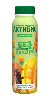 Биойогурт АктиБио питьевой обогащенный Манго папайя 1,5% 9*260г