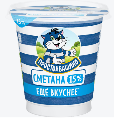 Сметана Простоквашино 15% 12*300г