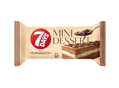 Пирожное бисквитное 7DAYS мини десерт с кремом со вкусом тирамису 35 г