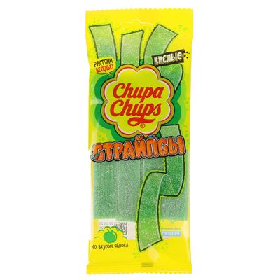 Chupa Chups Страйпсы со вкусом зеленого яблока, 120г