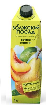 Cок Груша-Персик 1л 12 шт Волжский посад