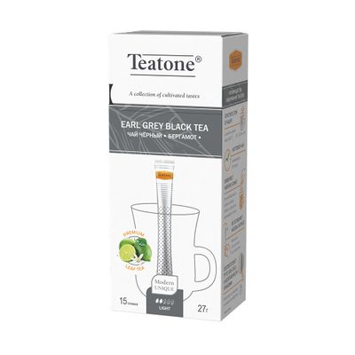 Черный чай Аромат бергамота, TEATONE, 12*(15шт*1,8г)