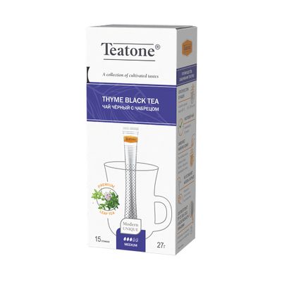 Черный чай с чабрецом, TEATONE, 12*(15шт*1,8г)
