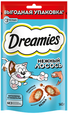 Лакомство для кош Dreamies с добавлением лосося 12*140г