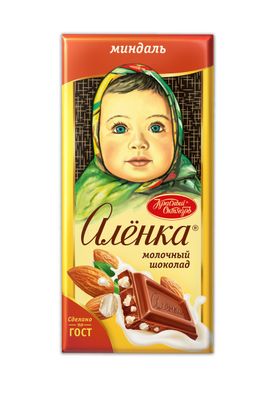 Шоколад молочный Алёнка с миндалем, 75гр