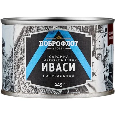 Сардина то (иваси)Доброфлот натур.куски №6 ПВК ж/б 245г*24