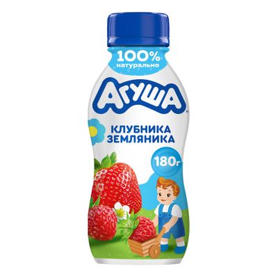 Йогурт Агуша 180г 2,7% Я САМ клубника-земляника 