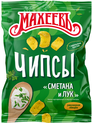 Чипсы картофельные Махеев со вкусом сметаны и лука пакет 80г