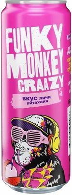 Газированный напиток Funky Monkey Crazy Личи-Питахайя  450мл