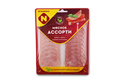 Мясное Ассорти к/з Останкино Балык и Шейка нарезка мгс 90гр.