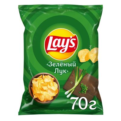 Чипсы Лейз Молодой Зеленый Лук 70г 25Х