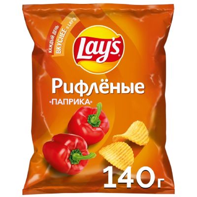 Чипсы Lays картоф. рифл. паприка 19*140г