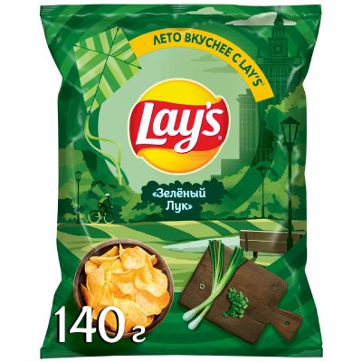 Чипсы Лейз Молод Зеленый Лук 140г 19Х