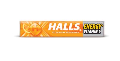 Леденцы Halls с витамином С и вкусом апельсина 25г