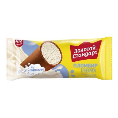 Мороженое ЗОЛОТОЙ СТАНДАРТ Пломбир классический Трубочка, 74г