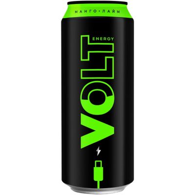 Энергетический газированный напиток VOLT ENERGY безалкогольный со вкусом манго и лайма ж/б 0,45*24