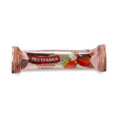 Сырок творожный глазированный Пестравка  с Клубникой 5 % флоу-пак 30 гр.