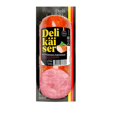 Колбаса Delikaiser Ветчинно-рубленая п/к в/у 0,4 кг