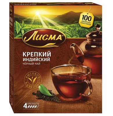 Чай Лисма Крепкий черный 6*(100пак*2г)