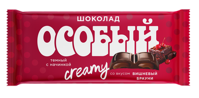Шоколад Славянка Особый тёмный со вкусом вишневый брауни 82 гр.(12)