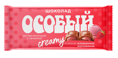 Шоколад Славянка Особый экстрамолоч. со вкусом клубничное мороженое 82 гр.(12)