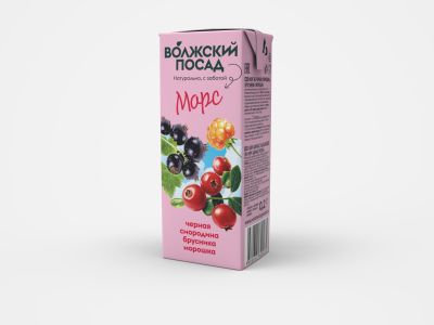 Морс Волжский Посад Черная смородина-Брусника-Морошка 0,2л