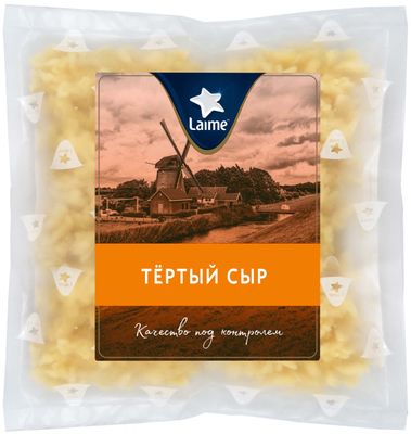 Сыр LAIME полутвердый тертый 50% 12шт*150гр (Россия, Спб)КП