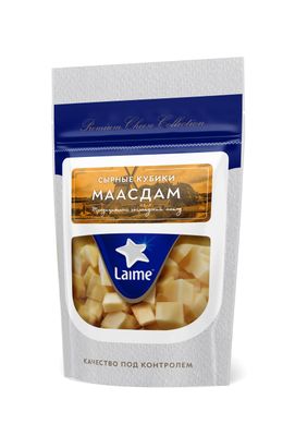Сыр LAIME Маасдам 45% фас. 10шт*125г (кубики, дой пак)(Россия, Спб)КП