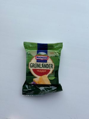 Сыр Грюнландер Чеддер 50% кусок 6шт*180гр (Россия)