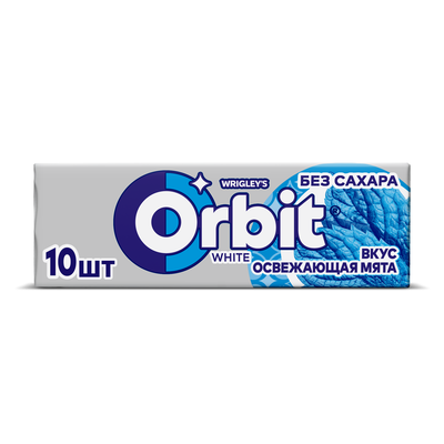 Жевательная резинка Orbit White Освежающая мята без сахара, 13,6 г