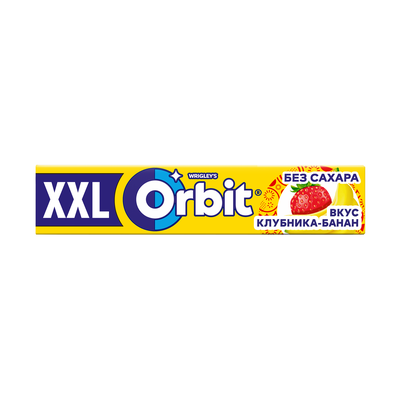 Жевательная резинка Orbit XXL Клубника-Банан без сахара, 19 г