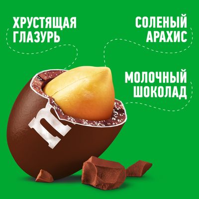 Конфеты M&M'S драже с соленым арахисом и молочным шоколадом, 80 г