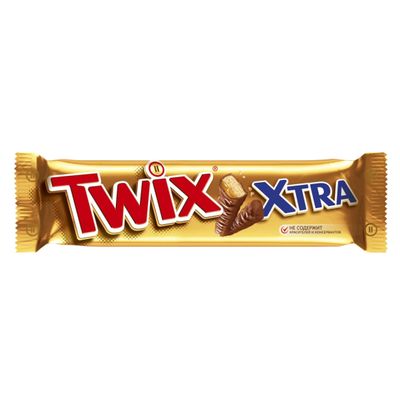 Шоколадный батончик Twix Xtra с карамелью и печеньем, 82 г