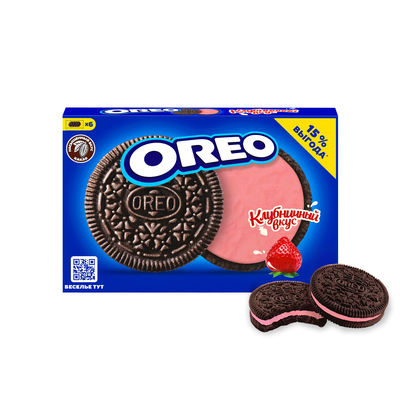 Печенье OREO с какао и начинкой со вкусом клубники, 228г