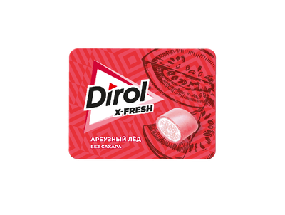 Жевательная резинка DIROL X-FRESH Арбузный Лед без сахара с арбузным вкусом, 16г