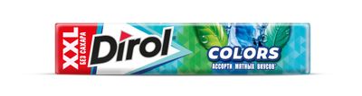 Жевательная резинка DIROL Colors XXL ассорти мятных вкусов без сахара ароматизированная, 19г