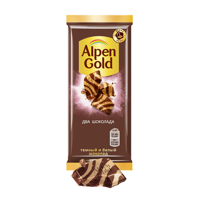 Шоколад Alpen Gold Альпен Гольд из темного и белого шоколада, 80г
