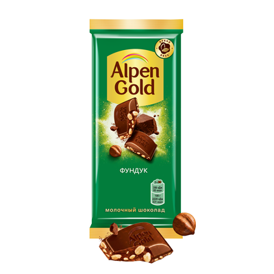 Шоколад молочный Alpen Gold Альпен Гольд с фундуком, 80г