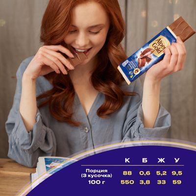Шоколад молочный Alpen Gold Альпен Гольд с чернично-йогуртовой начинкой, 80 г