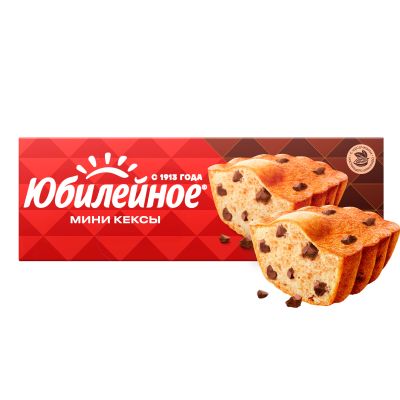 МИНИ-КЕКСЫ «ЮБИЛЕЙНОЕ» С КУСОЧКАМИ МОЛОЧНОГО ШОКОЛАДА – ОРИГИНАЛЬНЫЙ ВКУС 140 г