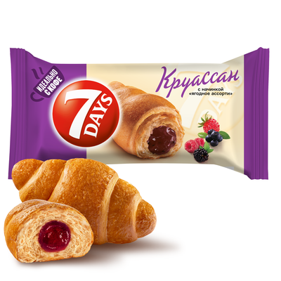 Круассан 7DAYS с начинкой ягодное ассорти, 65 г