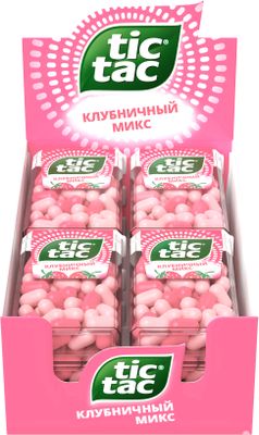 Освежающее драже конфеты Tic Tac Клубничный микс, 16 г