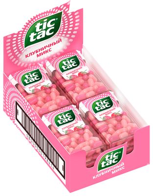 Освежающее драже конфеты Tic Tac Клубничный микс, 16 г