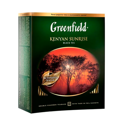 Чай Greenfield Kenyan Sunrise черный, в пакетиках, 2г*100п