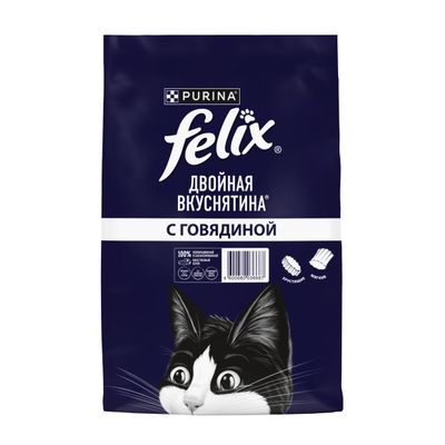 Сухой корм Felix Двойная Вкуснятина С говядиной 10 кг