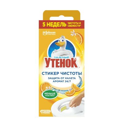 Средство для унитаза Туалетный Утенок Стикер Чистоты Цитрус 4×10г