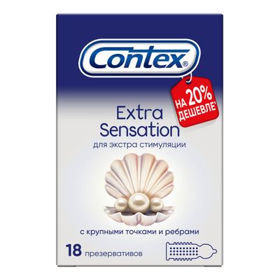 Презервативы Contex Extra Sensation 18шт/уп из натурального латекса
