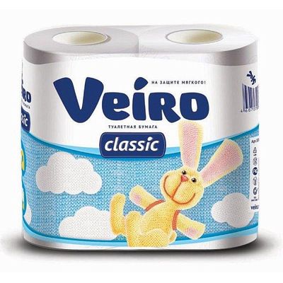 Бумага туалетная VEIRO Classic 4шт 2сл Белая