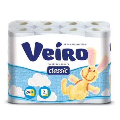 Бумага туалетная VEIRO Classic 24шт 2сл Белая