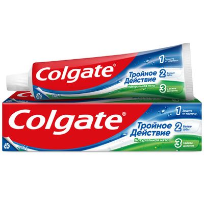 Зубная паста Colgate Тройное Действие Натуральная мята 200мл